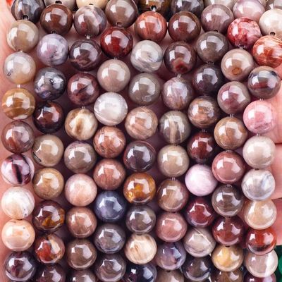 8 mm de jaspe de bois de pierre de cristal réel perles rondes en vrac pour bijoux à perles faits à la main