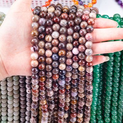 8 mm de jaspe de bois de pierre de cristal réel perles rondes en vrac pour bijoux à perles faits à la main