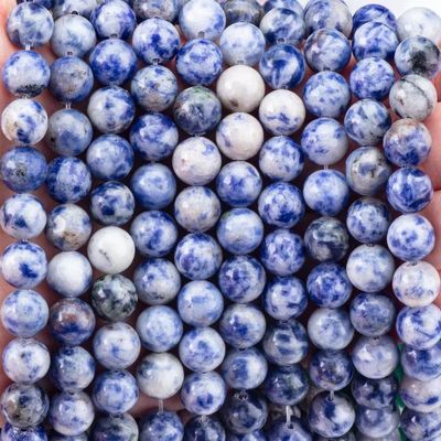 Pierre bleue naturelle spirituelle 8 mm perle ronde pour bijoux faits à la main et porte-clés