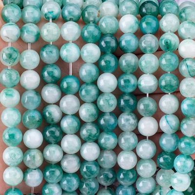 Perles de pierre précieuse de jade bleu de 8 mm Perles de pierre de cristal pour la fabrication de bijoux