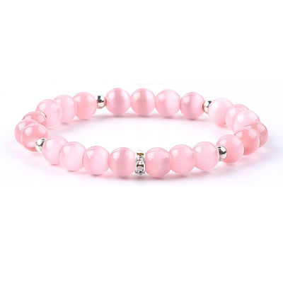8mm/10mm/12mm Ronde Oeil de chat Bracelet de pierre précieuse pour les vêtements