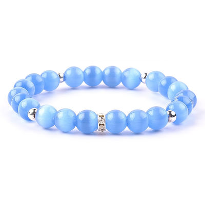 8mm/10mm/12mm Ronde Oeil de chat Bracelet de pierre précieuse pour les vêtements