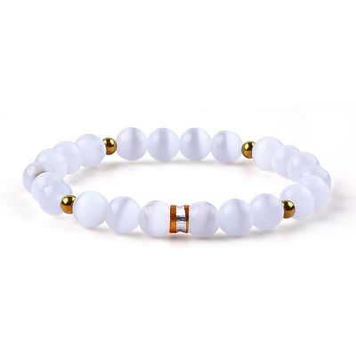 8mm/10mm/12mm Ronde Oeil de chat Bracelet de pierre précieuse pour les vêtements
