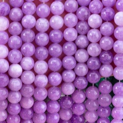 Perles de pierre précieuse de jade violette de 8 mm Perles de pierre de cristal pour la fabrication de bijoux