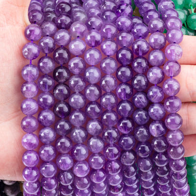 Pierre violette semi-précieuse ronde 6 mm Améthyste Perles de pierre précieuse