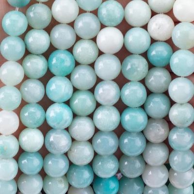 Perles de pierre précieuse d'Amazone bleue de 8 mm Perles de pierre de cristal pour la fabrication de bijoux