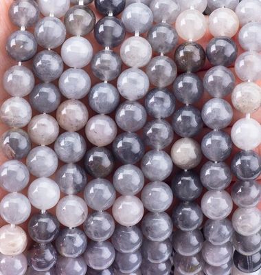 Grain gris nuageux de quartz à perles lâches de pierre semi-précieuse pierre naturelle de cristal pierre précieuse pour la fabrication de bijoux DIY