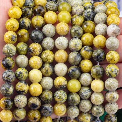 pierre précieuse polissée 6 mm 8 mm perles de Howlite jaune pour la fabrication artisanale