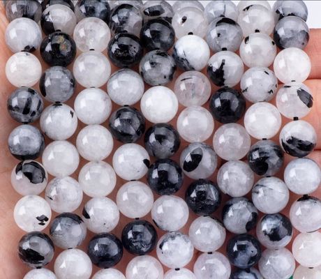 Des fils de perles en vrac Noir Rutilé Quartz Semi-Précieuse Pierre Cristal Naturel Pierre précieuse pour la fabrication de bijoux