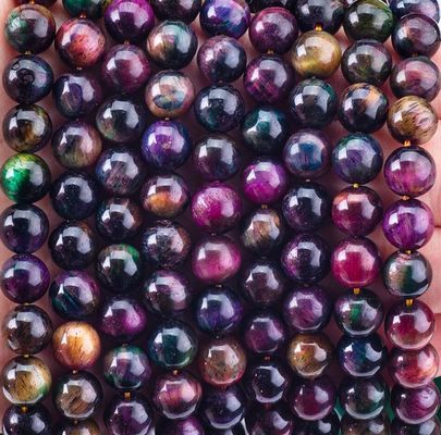 pierre précieuse de cristal naturel arc-en-ciel tigre oeil de perle lâche fils de pierre semi-précieuse pour faire soi-même bijoux