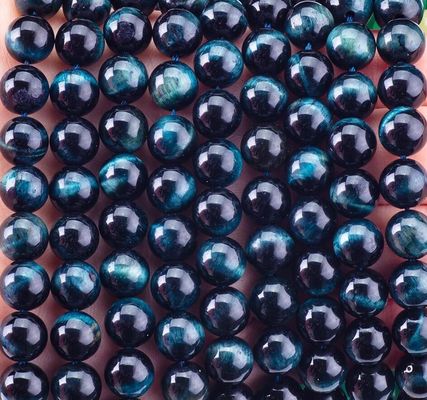 L'encre de pierre précieuse de cristal naturel de l'œil de tigre bleu à perles lâches à fils de pierre semi-précieuse