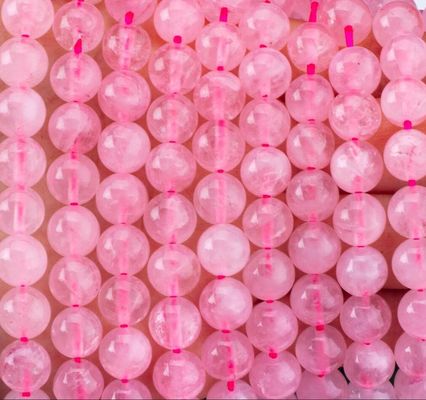 Pierre naturelle de cristal de pierre précieuse rose quartz à perles lâches semi-précieuse pour la fabrication de bijoux bricolage