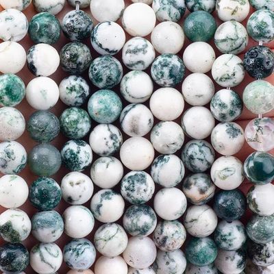 8mm Agate de l'arbre Perles de pierre précieuse de guérison Perles de pierre de cristal pour la fabrication de bijoux