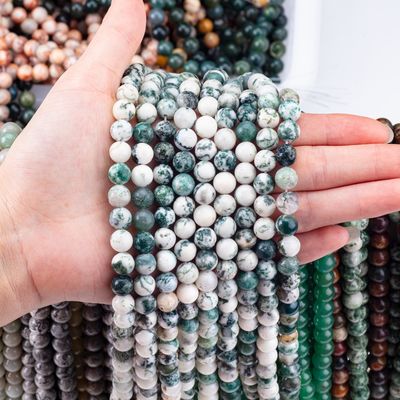 8mm Agate de l'arbre Perles de pierre précieuse de guérison Perles de pierre de cristal pour la fabrication de bijoux