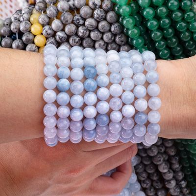 Pierre semi-précieuse Lumière Aquamarin Franges de perles lâches Cristal naturel Pierre précieuse pour la fabrication de bijoux bricolage