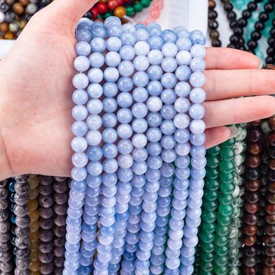 Énergie de guérison Perles de pierre précieuse d'aquamarin naturel pour la fabrication de bijoux