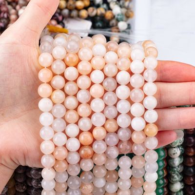 Perles de pierres précieuses de forme ronde