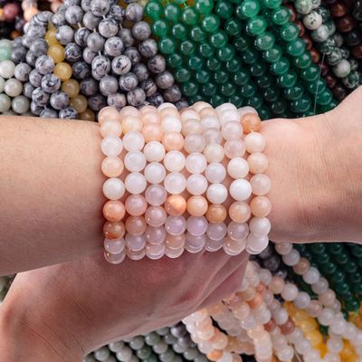 Perles de pierres précieuses de forme ronde