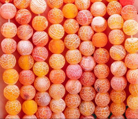 Agate orange détérioré Franges de perles lâches 2 mm Perles semi-précieuses