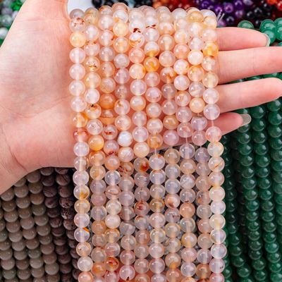 Le motif de la fleur d'agate Perles semi-précieuses blanches 4/6/8/10/12 mm