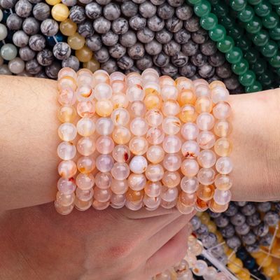 Le motif de la fleur d'agate Perles semi-précieuses blanches 4/6/8/10/12 mm