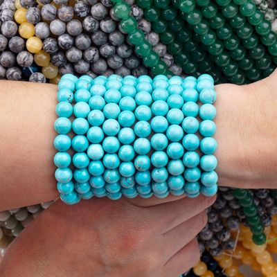 Des tiges de perles en turquoise semi-précieuses pierre cristalline pierre précieuse pour la fabrication de bijoux