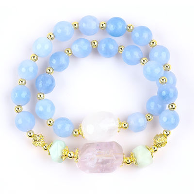 Bracelet à perles rondes à double couche pour bijoux