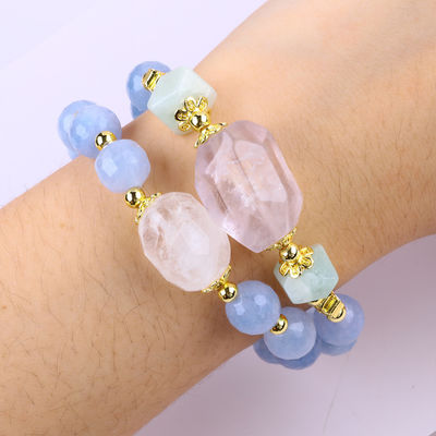 Bracelet à perles rondes à double couche pour bijoux