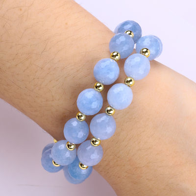 Bracelet à perles rondes à double couche pour bijoux