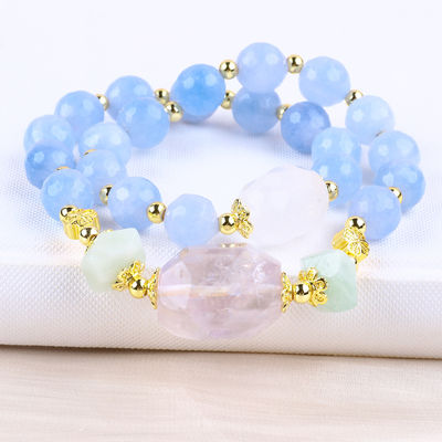 Bracelet à perles rondes à double couche pour bijoux