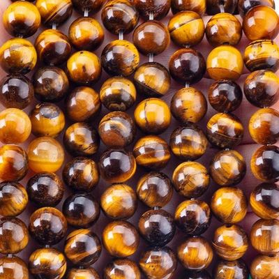 8 mm Oeil de tigre doré sombre Perles de pierre précieuse de guérison Perles de pierre de cristal pour la fabrication de bijoux