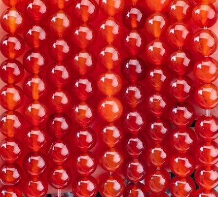 Agate rouge 8 mm Perles rondes en pierre précieuse de Carnélie naturelle pour bijoux de fête