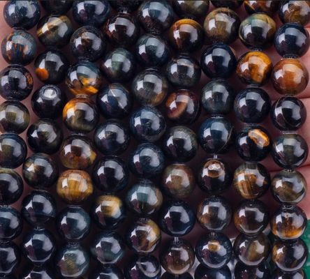 pierre précieuse de cristal naturel jaune bleu de tigre oeil de perle lâche fils semi-précieuse pierre pour la fabrication de bijoux bricolage