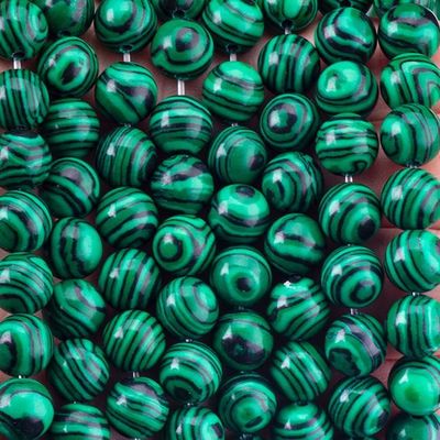Perles de pierre précieuse de malachite de 8 mm Perles de pierre de cristal pour la fabrication de bijoux