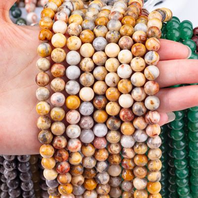 8 mm de lacet fou Agate Perles de pierre précieuse de guérison Perles de pierre de cristal pour la fabrication de bijoux