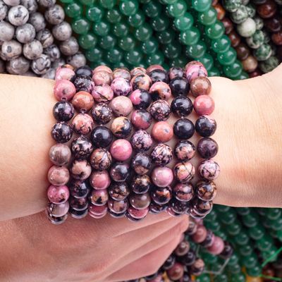 Perles de pierre précieuse à rayures noires de 8 mm pour la fabrication de bijoux