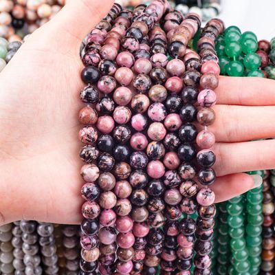 Perles de pierre précieuse à rayures noires de 8 mm pour la fabrication de bijoux