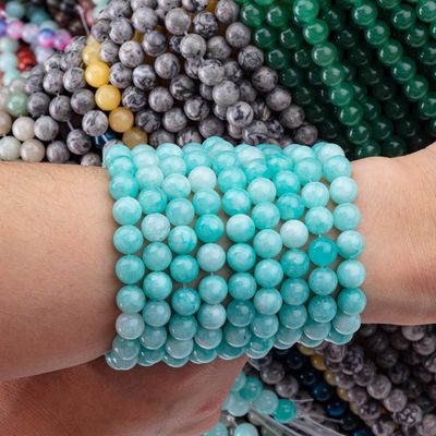 8 mm Tianhe Stone Crystal Round Bulk Bead Pour le bricolage bijoux Faire une boucle d'oreille et un collier