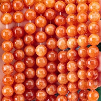 8 mm de pierres précieuses à l'aventurine de couleur rouge cristalline plus foncé pour la fabrication de bijoux