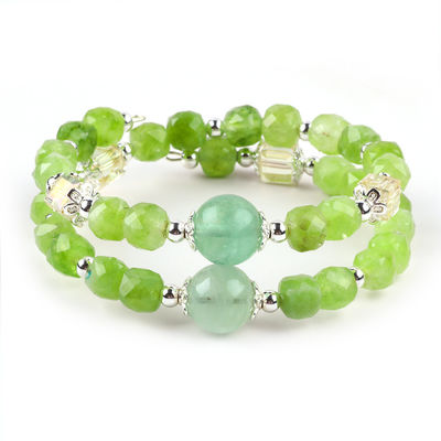 Collier à perles à facettes carrées Peridot Bracelet de cristal original OEM ODM