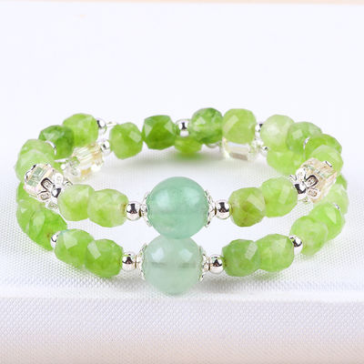 Collier à perles à facettes carrées Peridot Bracelet de cristal original OEM ODM