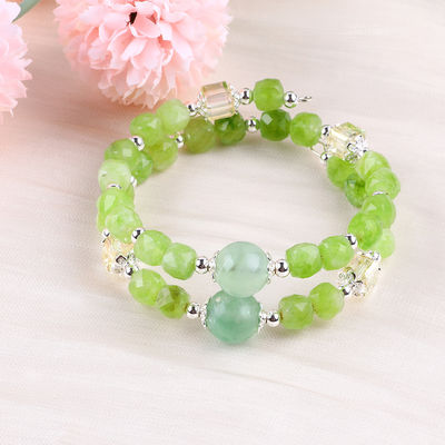 Collier à perles à facettes carrées Peridot Bracelet de cristal original OEM ODM