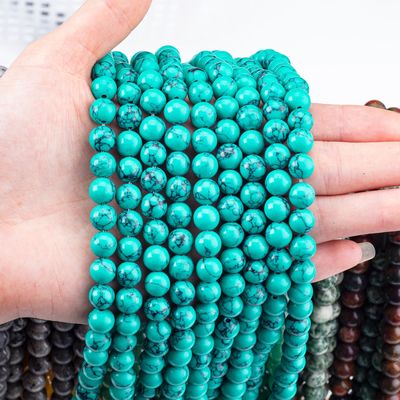 8 mm de perles en vrac en turquoise verte fils pour la fabrication de bijoux bracelet collier pendentif