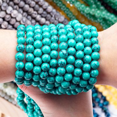 8 mm de perles en vrac en turquoise verte fils pour la fabrication de bijoux bracelet collier pendentif