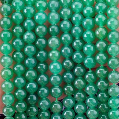 8MM vert foncé Aventurine pierre cristalline lisse ronde en vrac Perle en vrac pour la fabrication de bijoux de perles