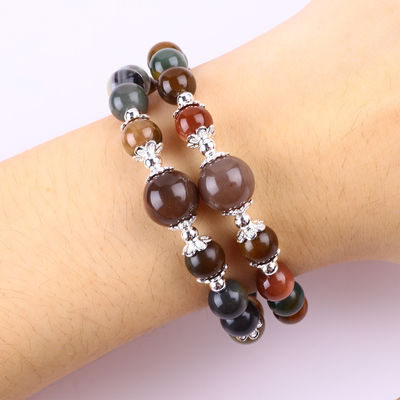 Bracelet en pierre précieuse à perles en agate naturel de l'Inde Bracelet de pierre de l'agate réglable Bracelet de charmes pour les fêtes