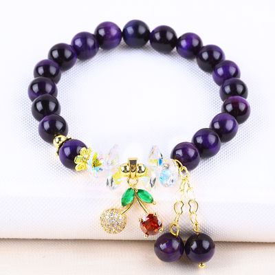 Bracelet à perles d'oeil de tigre 8 mm pour le port quotidien