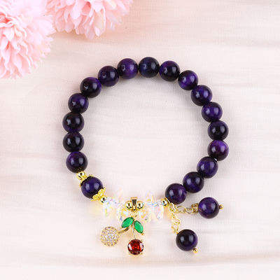 Bracelet à perles d'oeil de tigre 8 mm pour le port quotidien