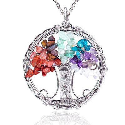 2.6*2.2 pouces/6.6*5.2 cm Chakra Collier de pierre précieuse Libérer l'anxiété