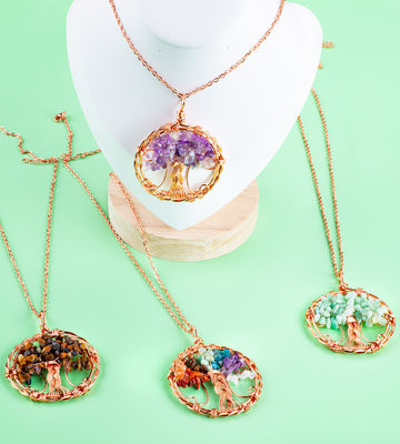 2.6*2.2 pouces/6.6*5.2 cm Chakra Collier de pierre précieuse Libérer l'anxiété